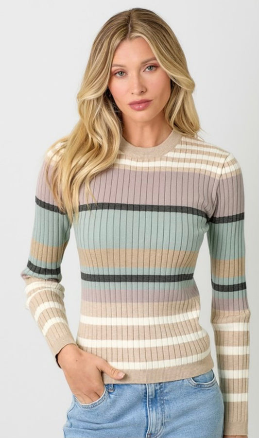 Color Block Striped Sweater