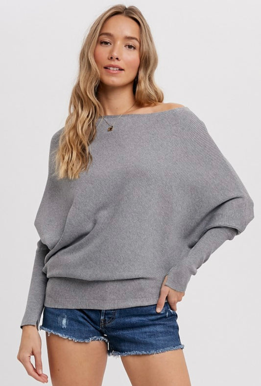 Asymmetrical Off Shoulder Pullover