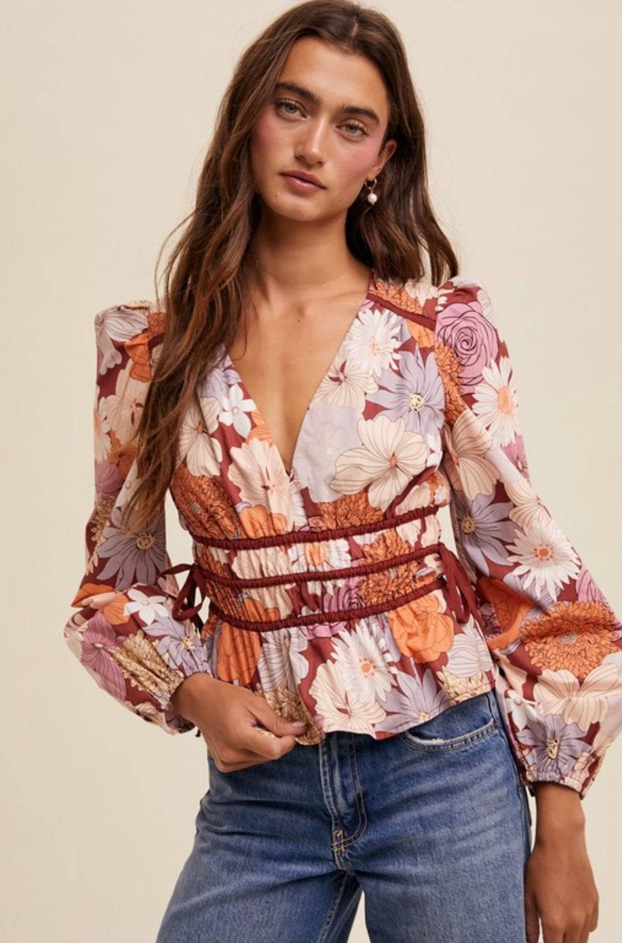 Floral V-Neck Top