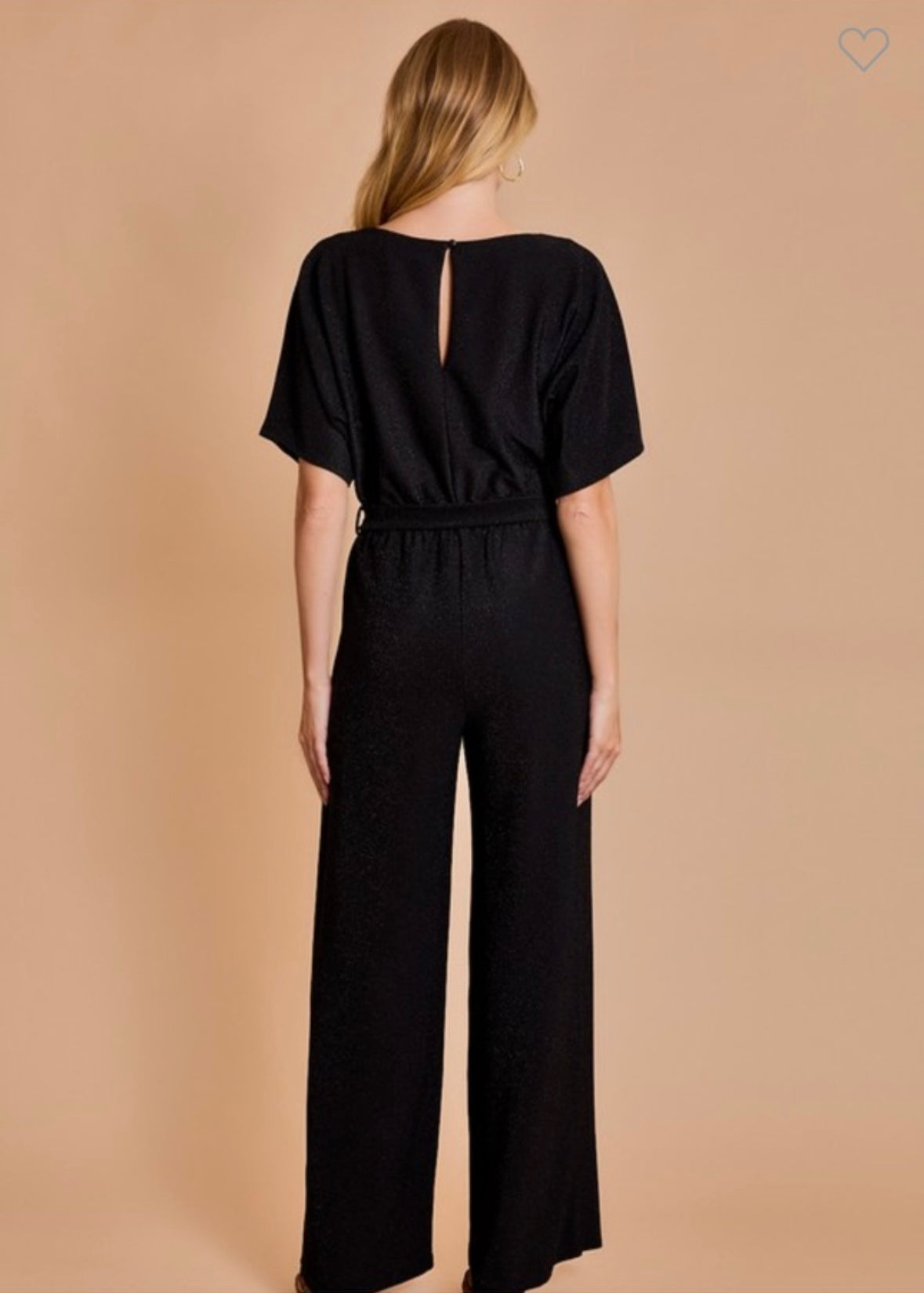 Short Sleeve Boat Neck Jumpsuit