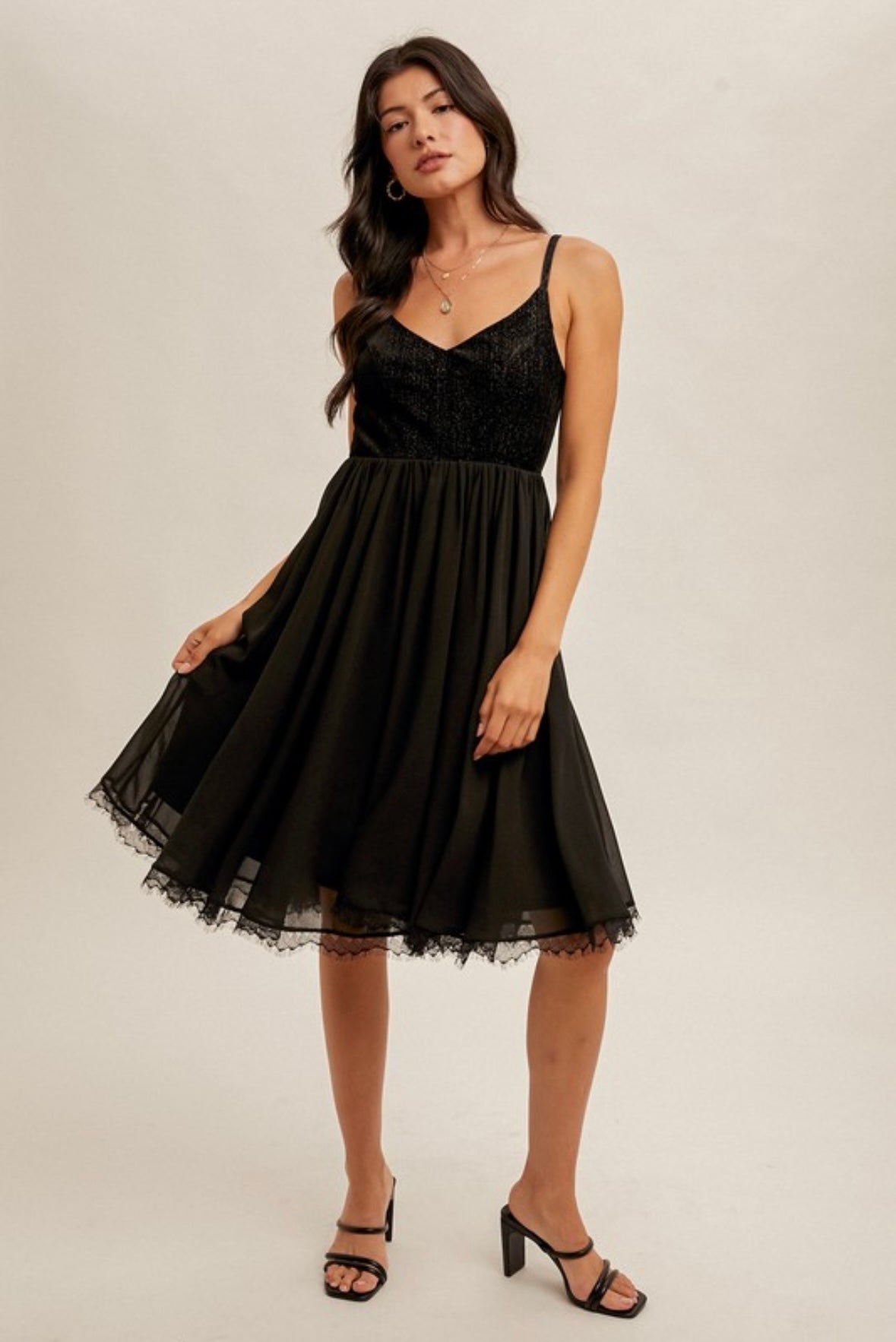 Velvet and Chiffon Dress