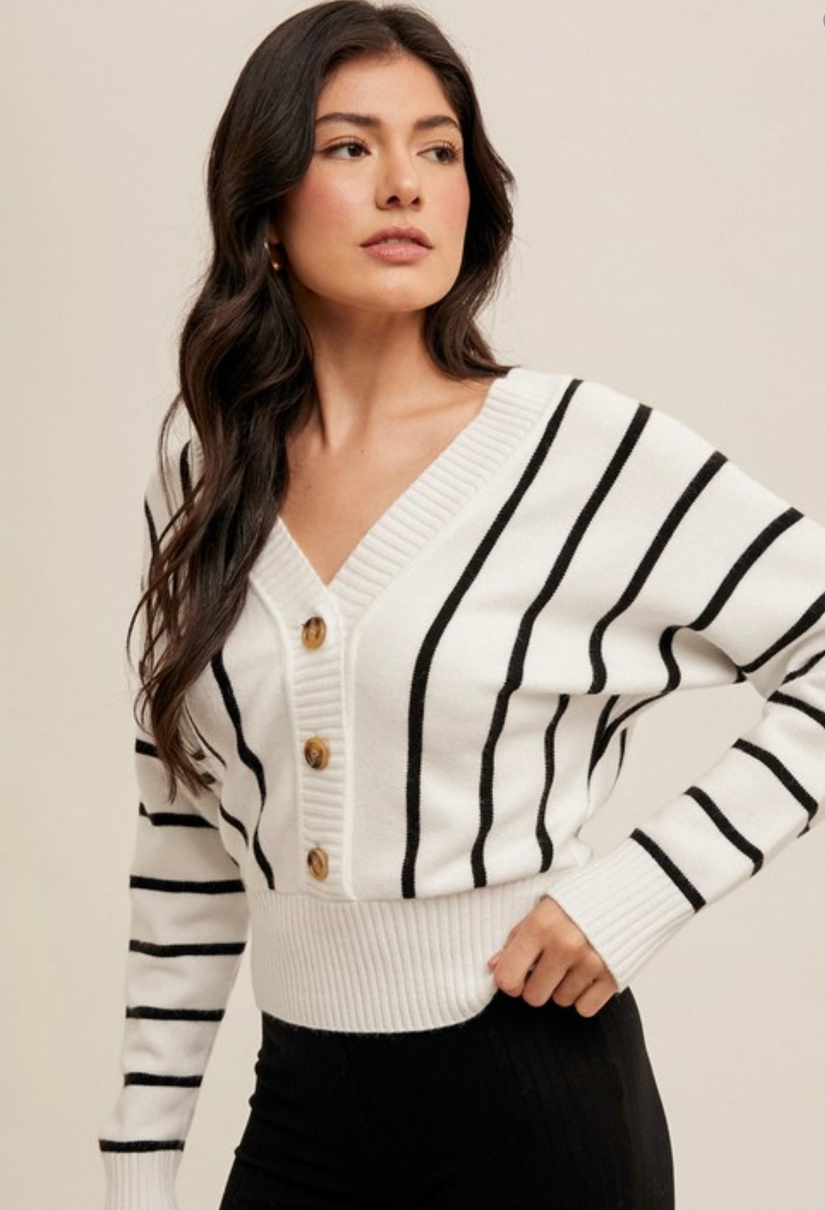 Stripe Dolman Sleeve Sweater