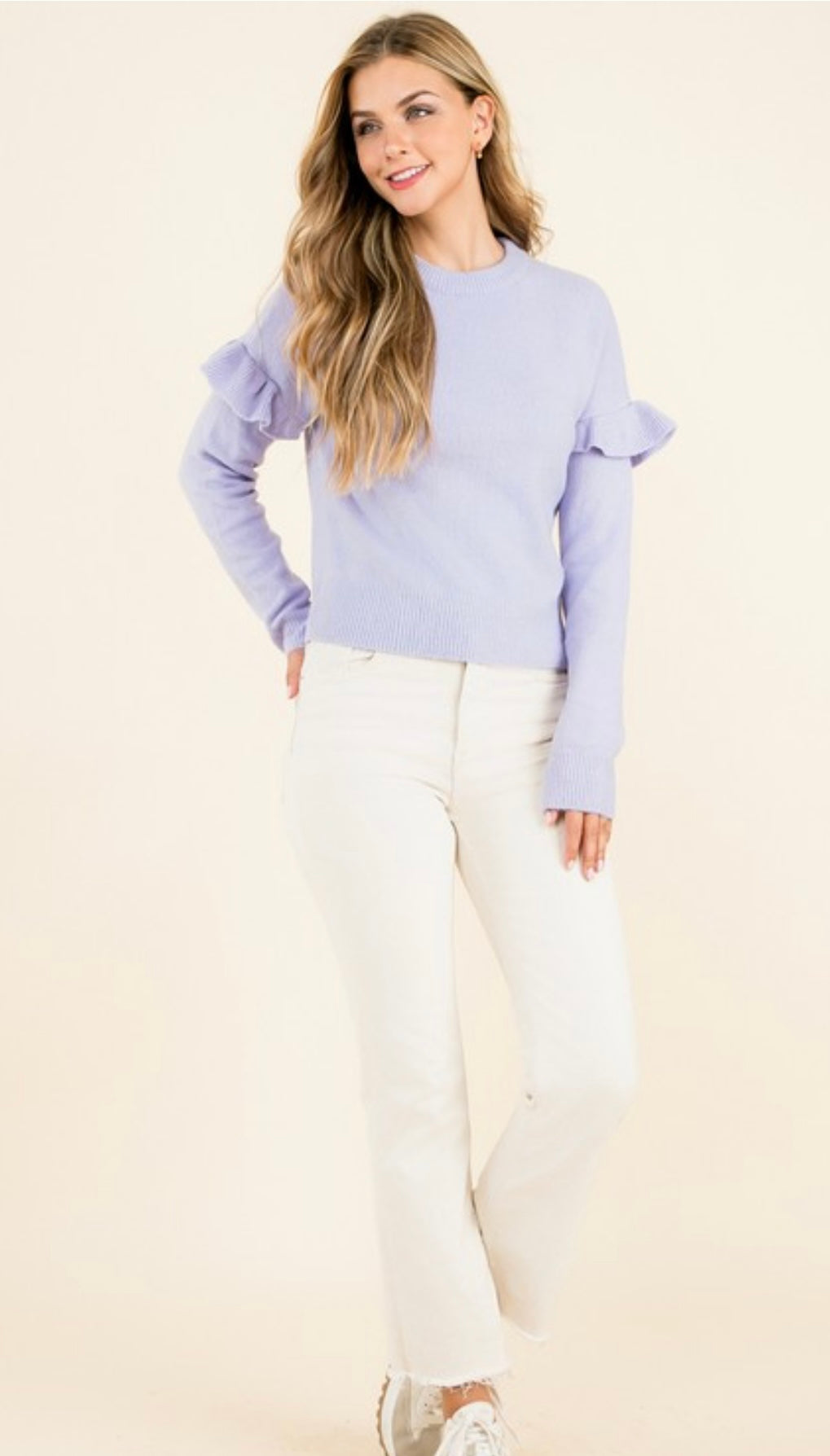 Lilac Ruffle Sweater