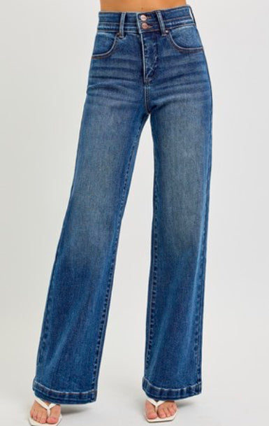 Tummy Control Denim Trousers