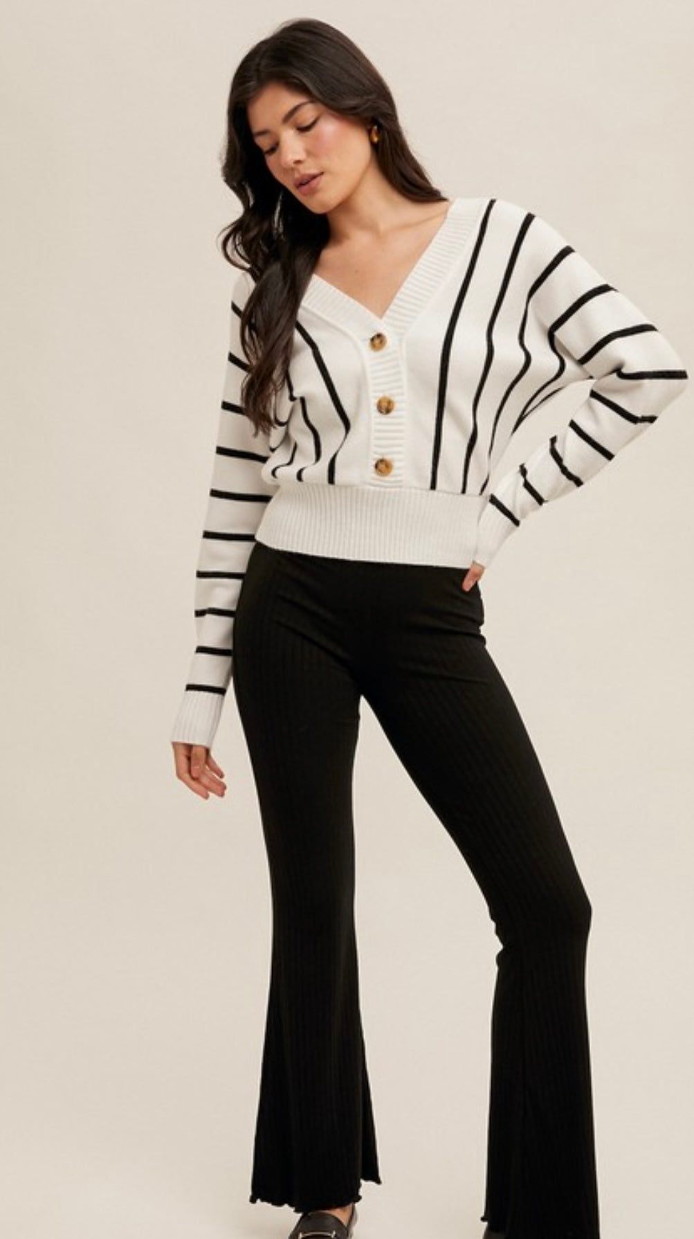 Stripe Dolman Sleeve Sweater