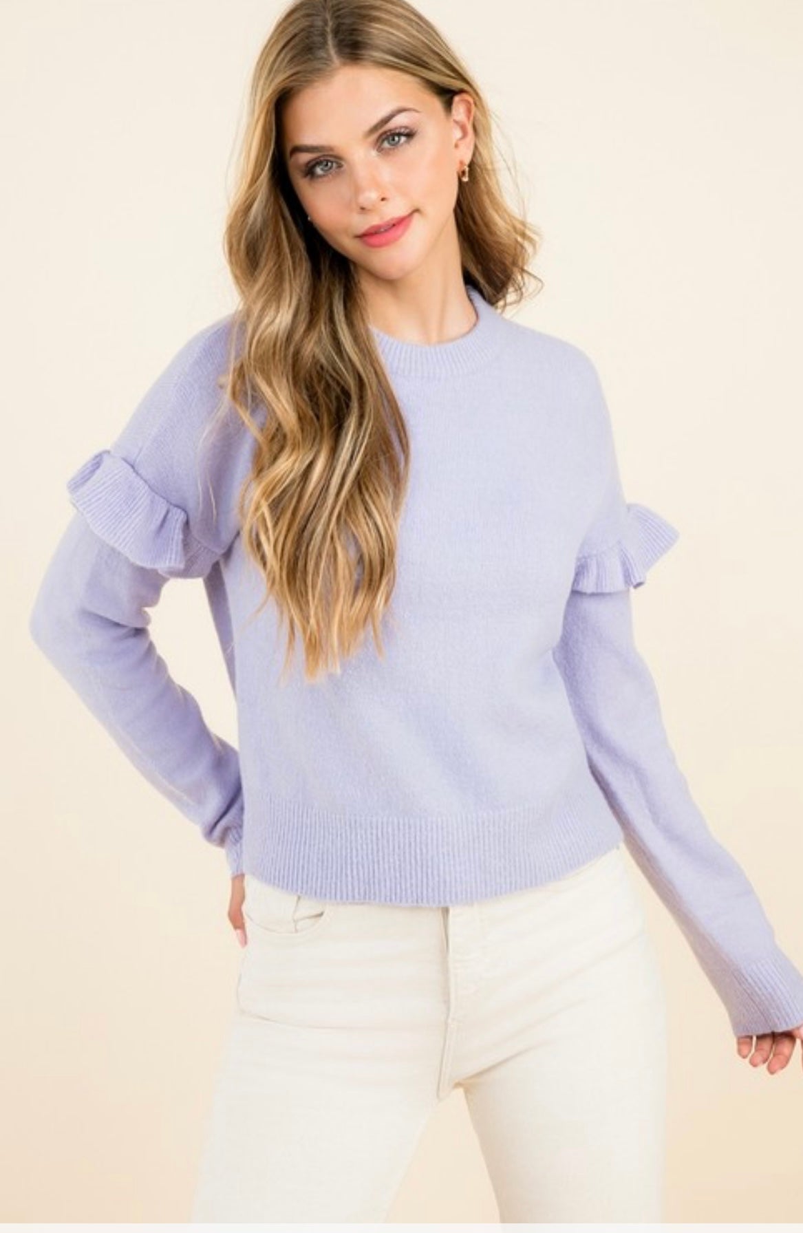 Lilac Ruffle Sweater