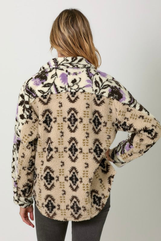 Patterned Fleece Shacket