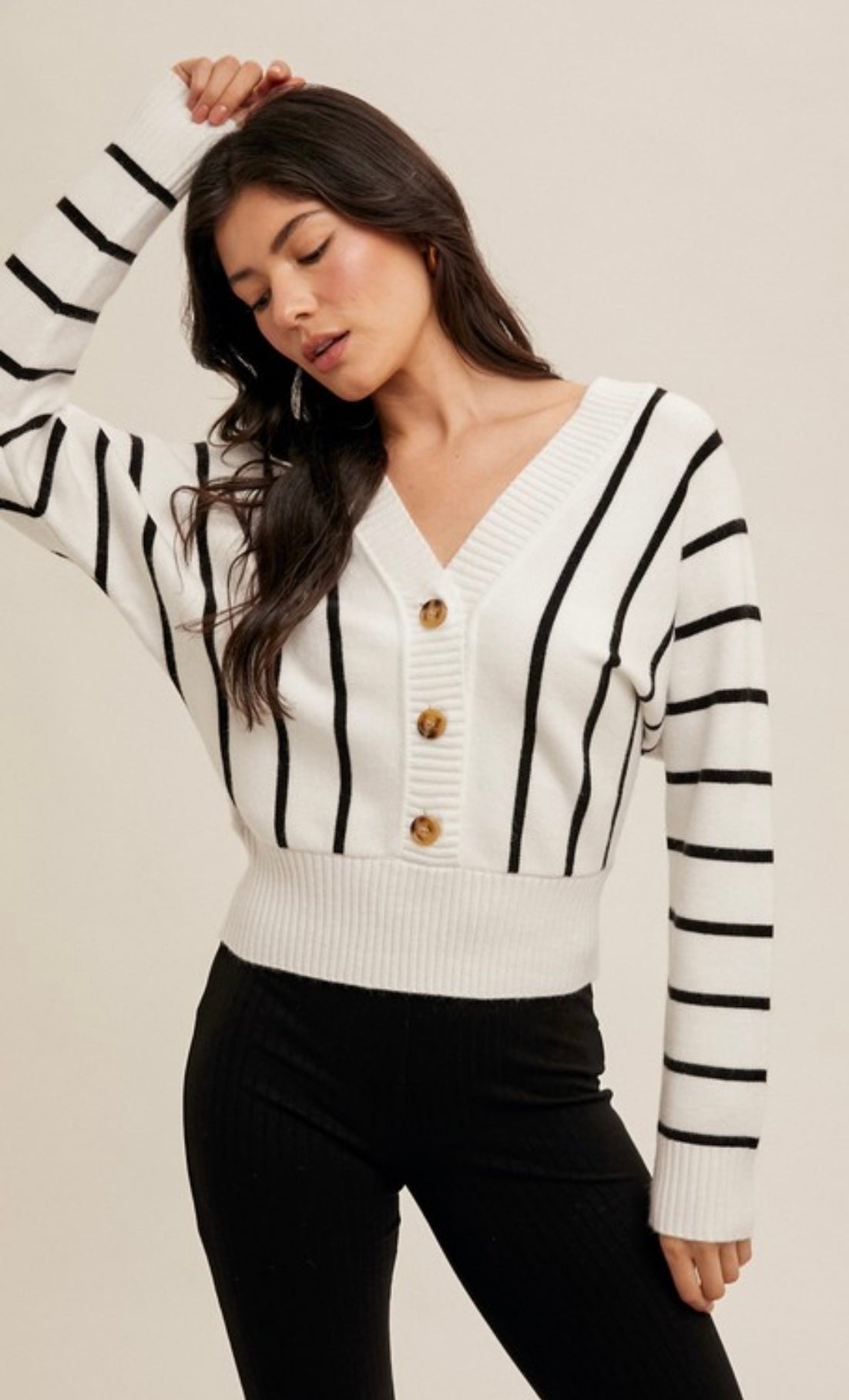 Stripe Dolman Sleeve Sweater