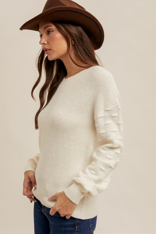 Textured Sleeve Sweater